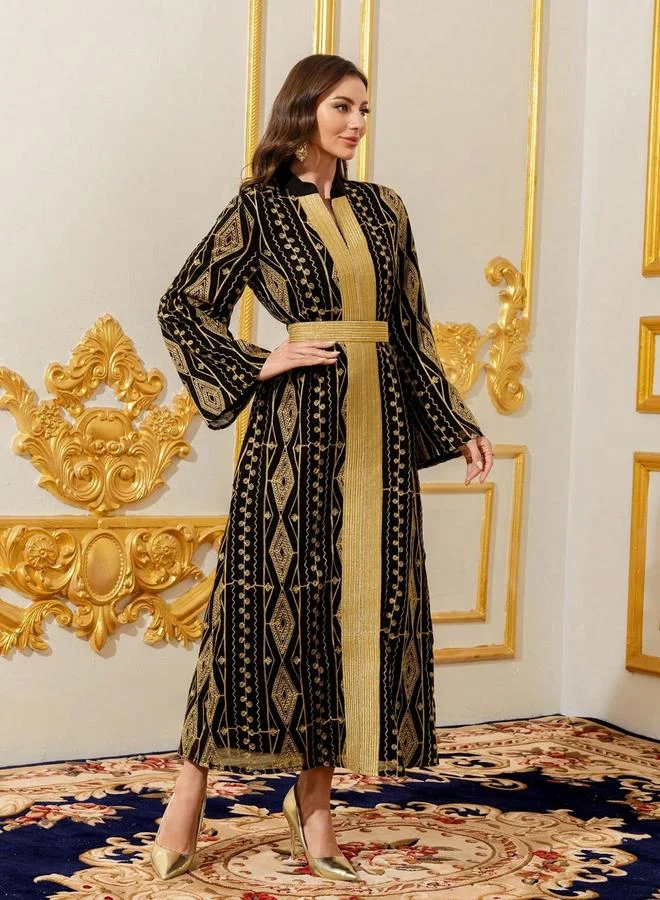 تايك تو جلابية مطرزة مع حزام